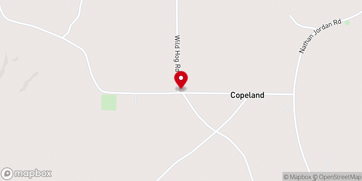 Map showing location of Copeland Assembly of God Church