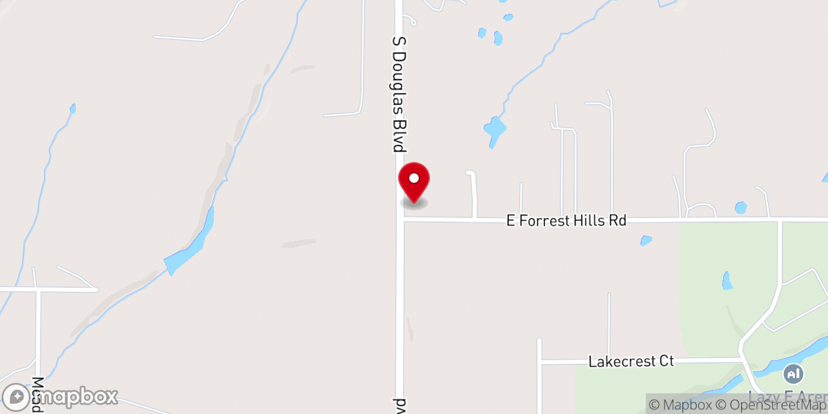 Map showing location of Oak Ridge Church