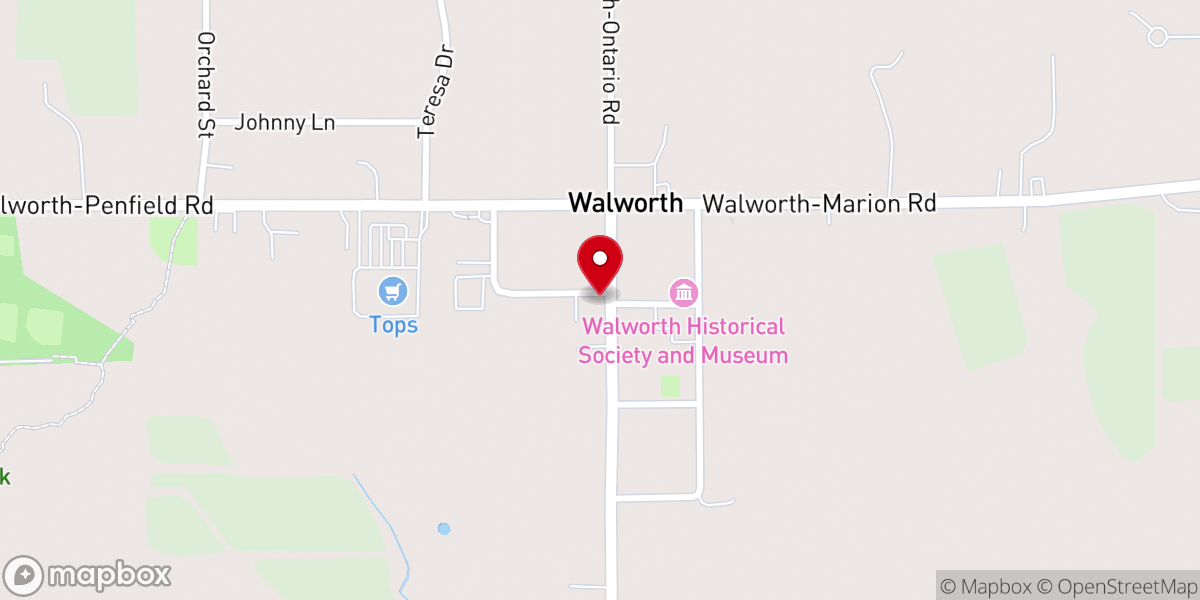 Map showing location of Walworth United Methodist Church