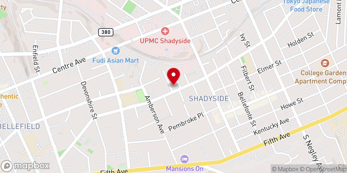Map showing location of Greek Orthodox Metropolis of Pittsburgh