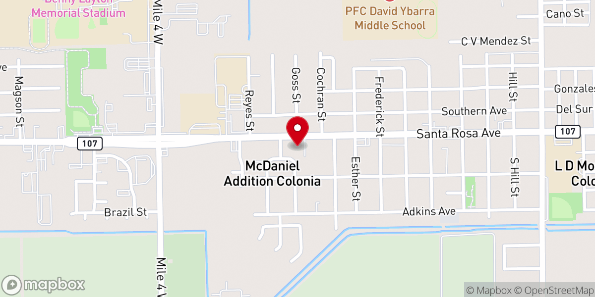 Map showing location of Rio Life Christian Center