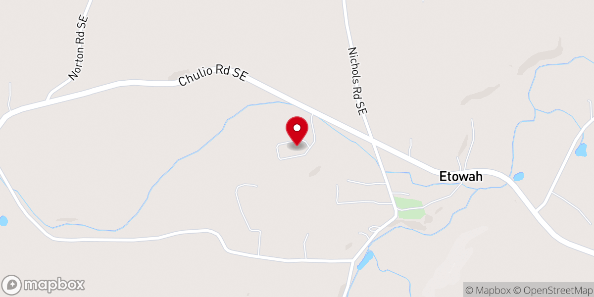Map showing location of Spring Creek Baptist Church