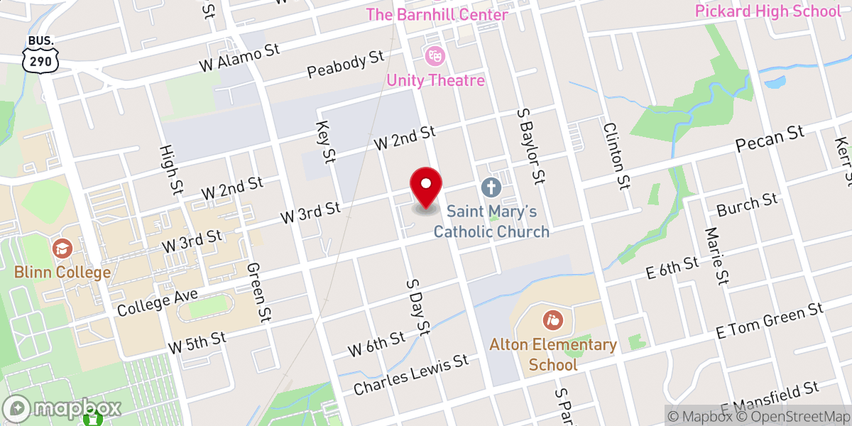 Map showing location of Saint Paul's Lutheran Church