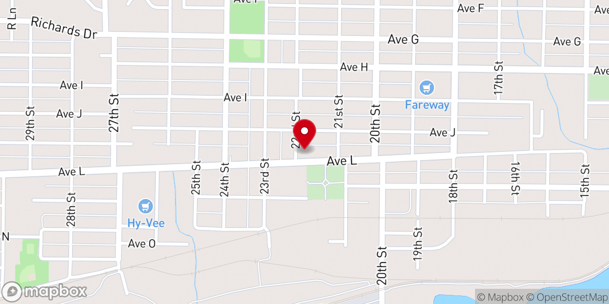 Map showing location of Calvary First Assembly of God Church