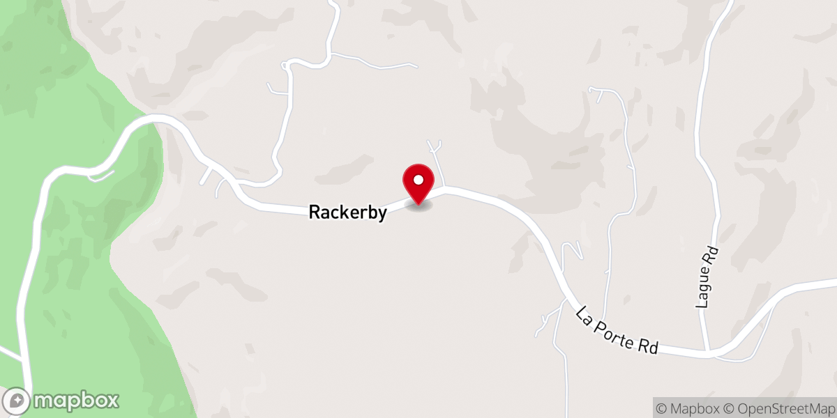 Map showing location of Rackerby Community Church