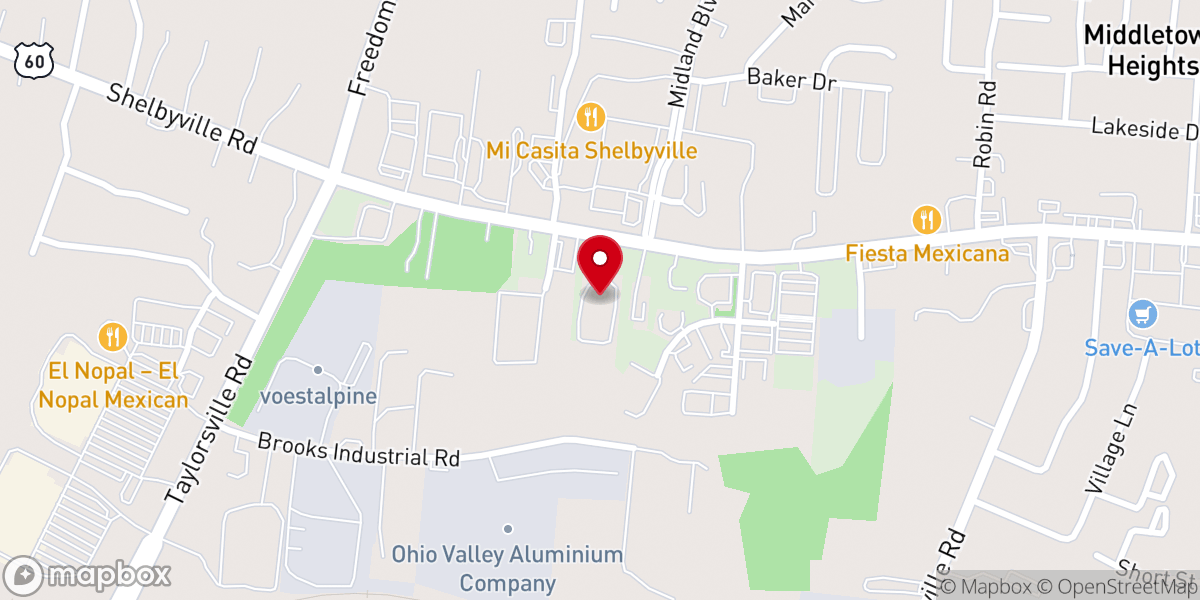 Map showing location of Clay Street Missionary Baptist Church