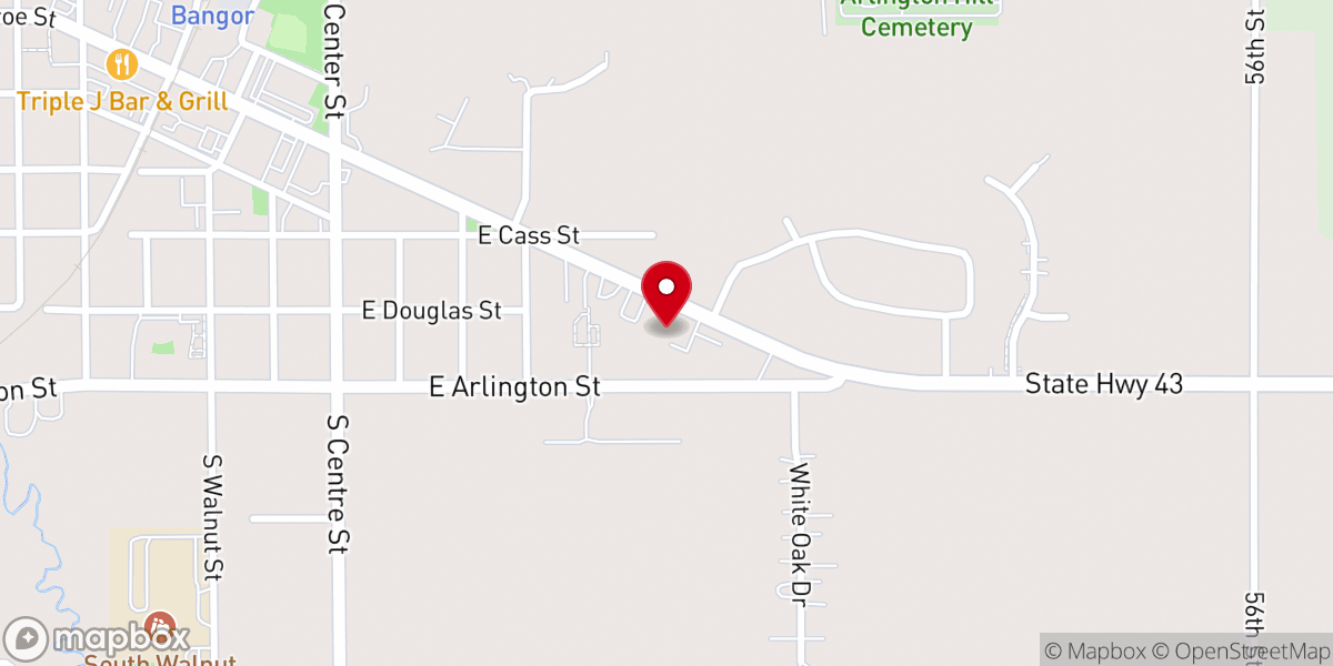 Map showing location of Trinity Lutheran Church and School