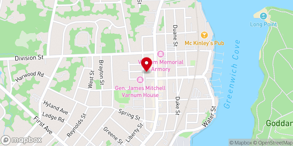 Map showing location of East Greenwich FBC Church House