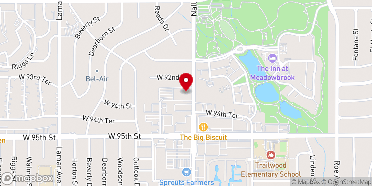 Map showing location of Rolling Hills Presbyterian Church