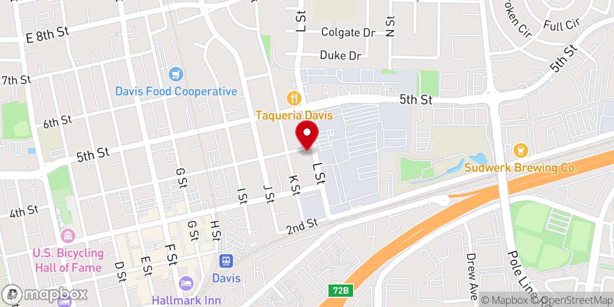 Map showing location of Davis Friends Meeting (Quakers)