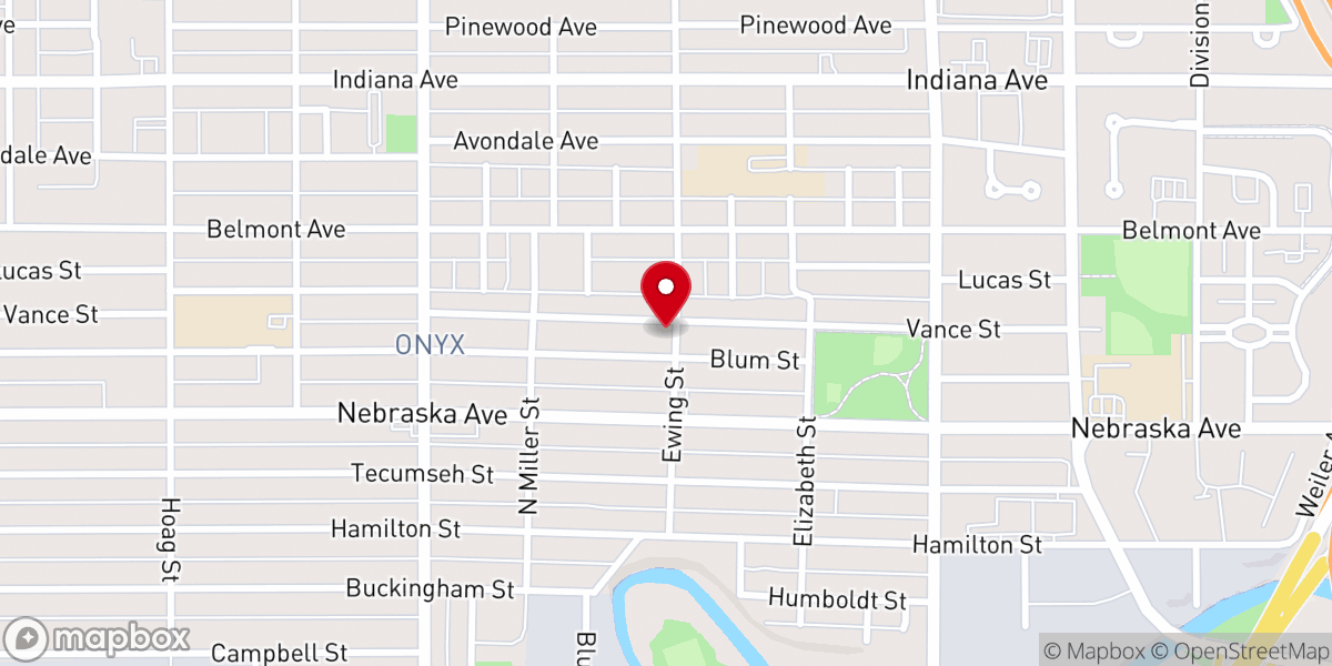 Map showing location of New Bethel Bountiful Blessing Church