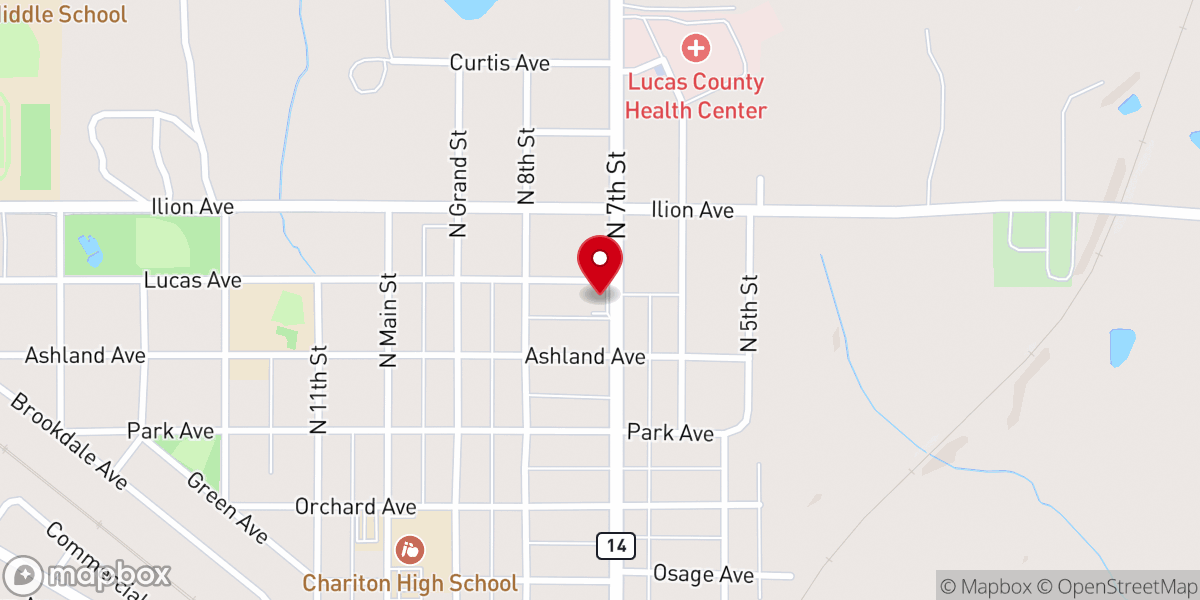 Map showing location of Trinity Lutheran Church