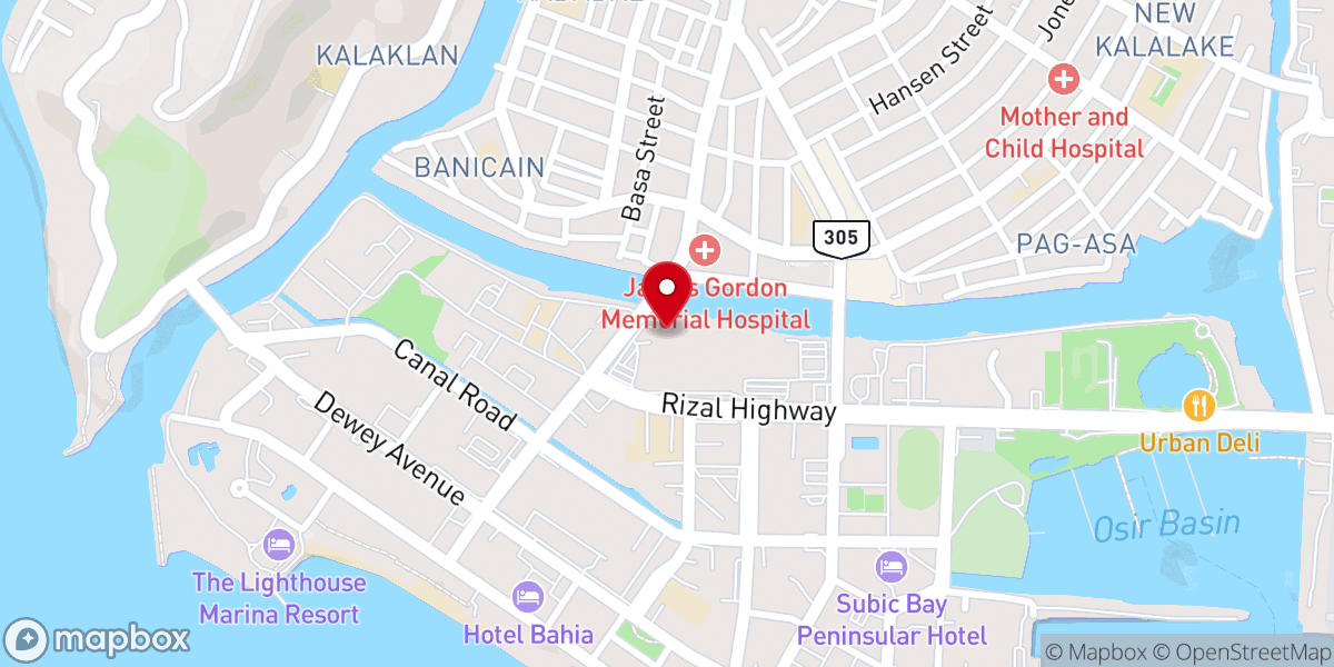 Map showing location of Subic Bay Community of Faith (SBCF) Worship Center