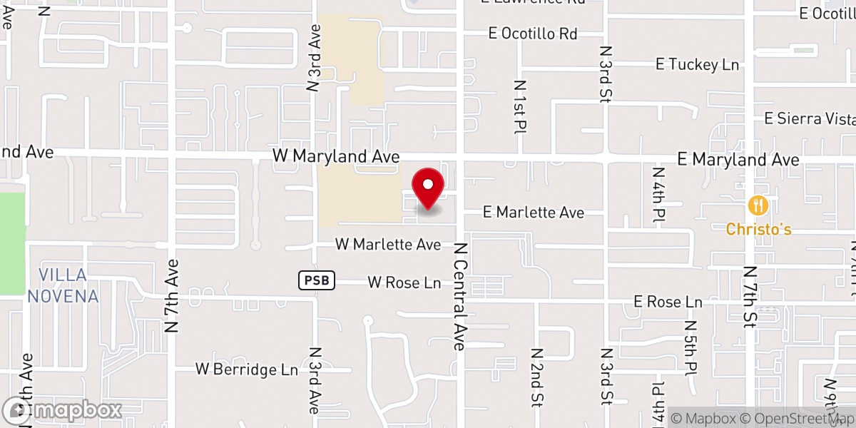 Map showing location of All Saints Episcopal Church
