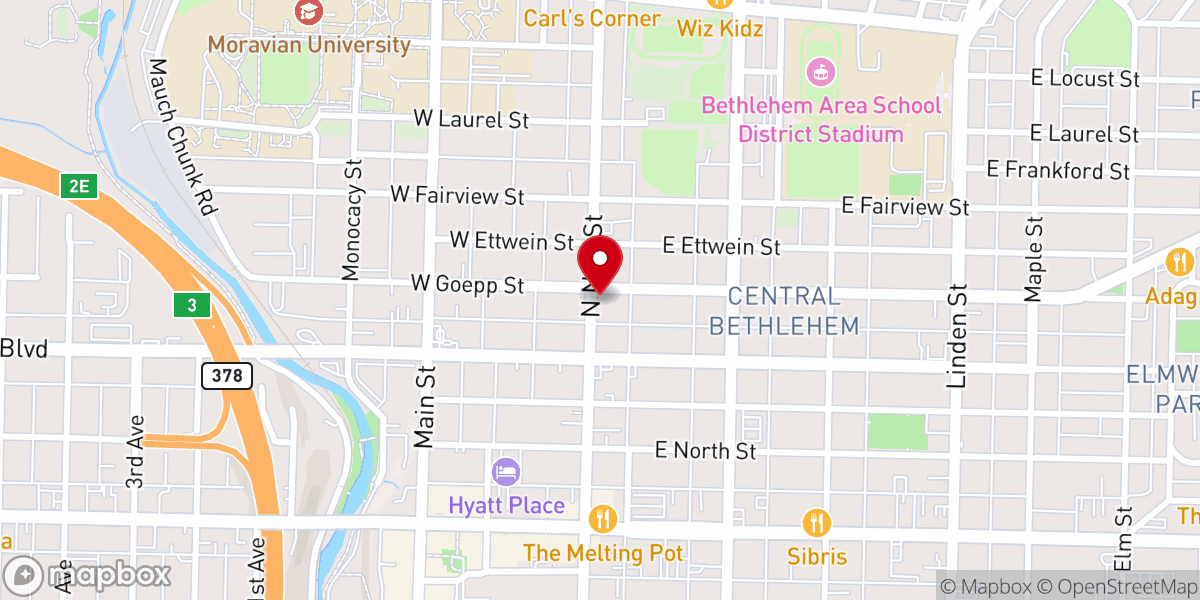 Map showing location of Pilgrim Church