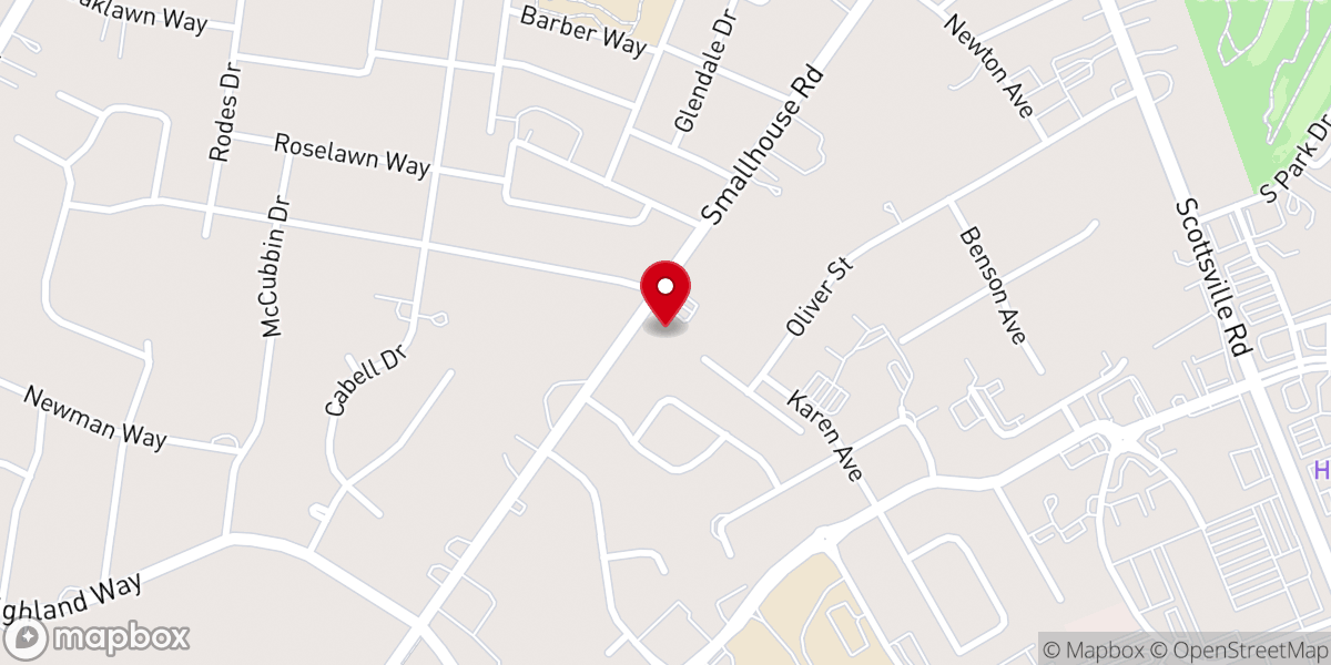 Map showing location of Bowling Green Christian Church
