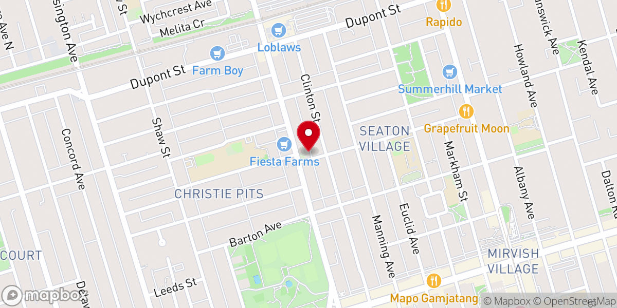 Map showing location of Christie St. Baptist Church
