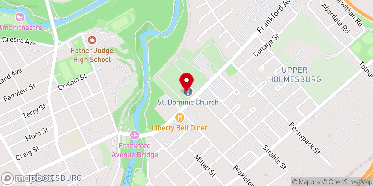 Map showing location of St. Dominic Catholic Church