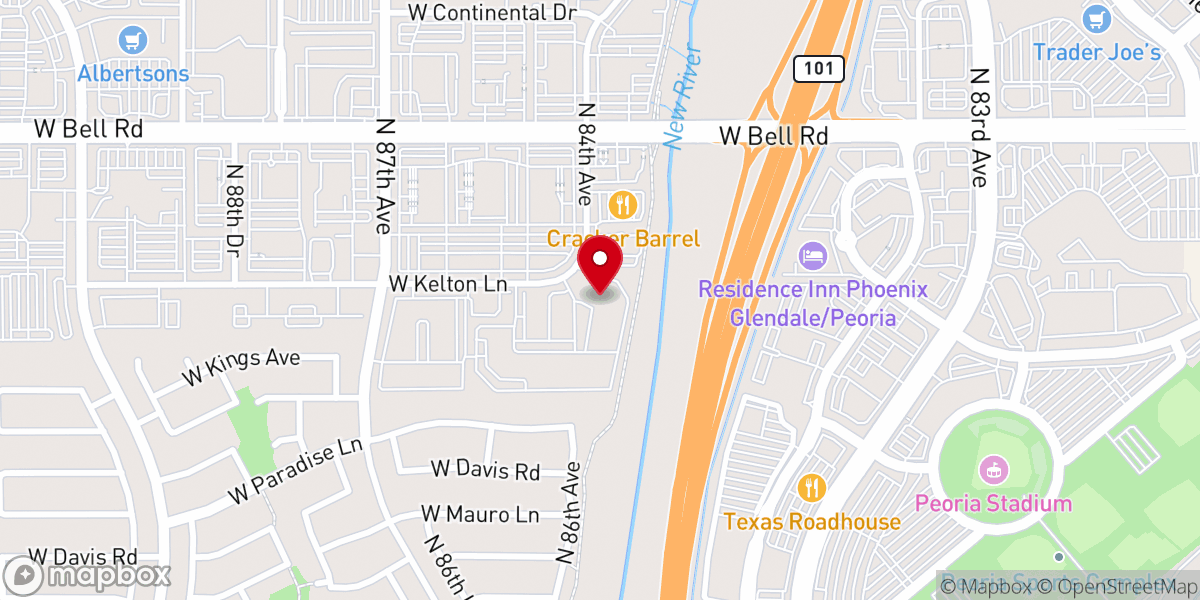 Map showing location of The Rock Church Peoria