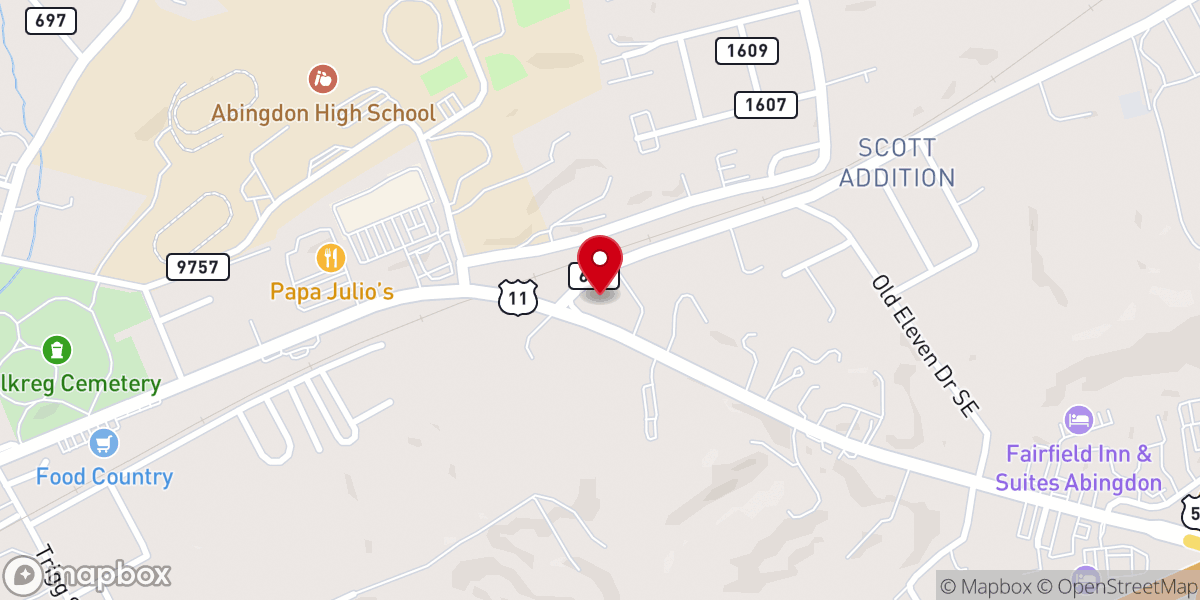 Map showing location of St John Lutheran Church