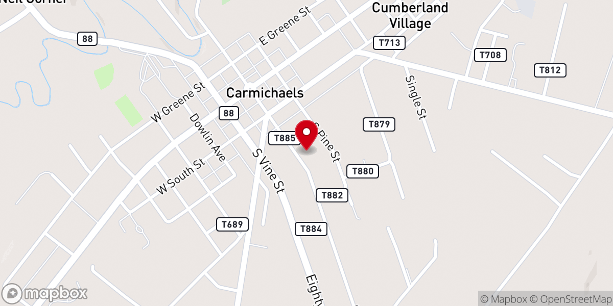 Map showing location of St Paul's Lutheran Church