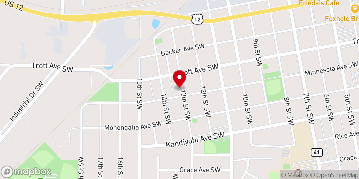 Map showing location of Paz Y Esperanza Church
