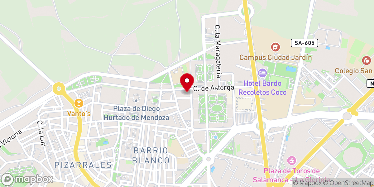 Map showing location of Iglesia de Nuestra Señora de Lourdes