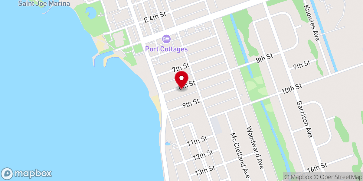 Map showing location of Port St Joe Garden Club