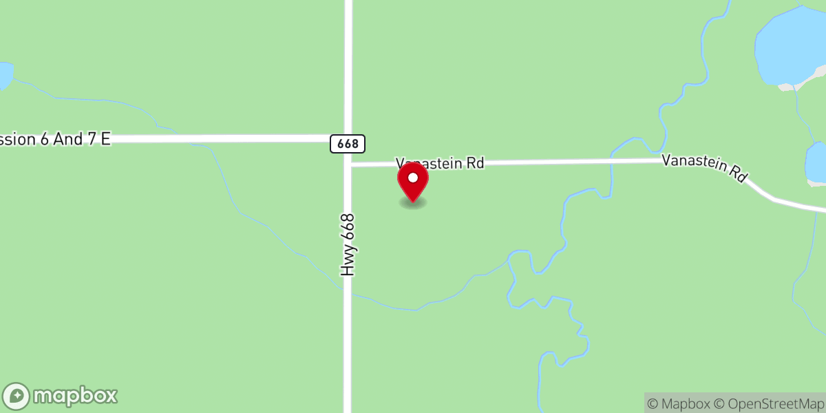 Map showing location of Hunta Mennonite Church