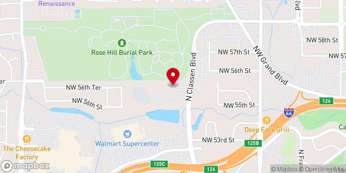 Map showing location of Oklahoma Team