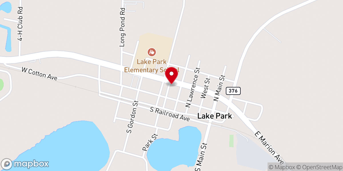 Map showing location of Lake Park Community Church