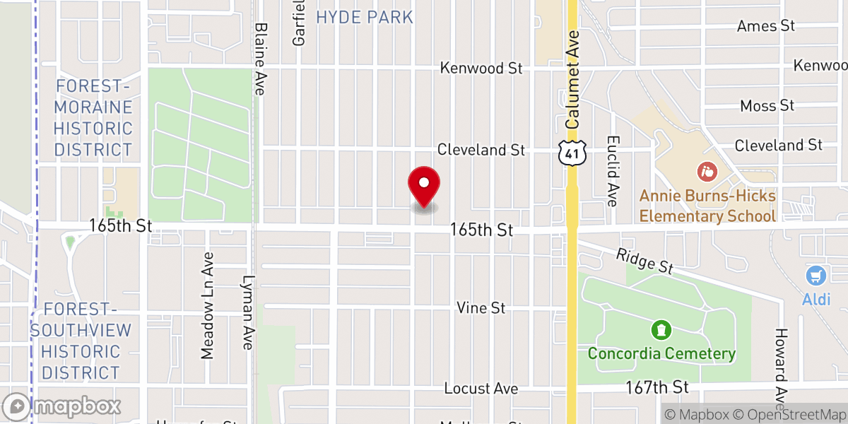 Map showing location of Christian Fellowship Church Hammond's Bible Church