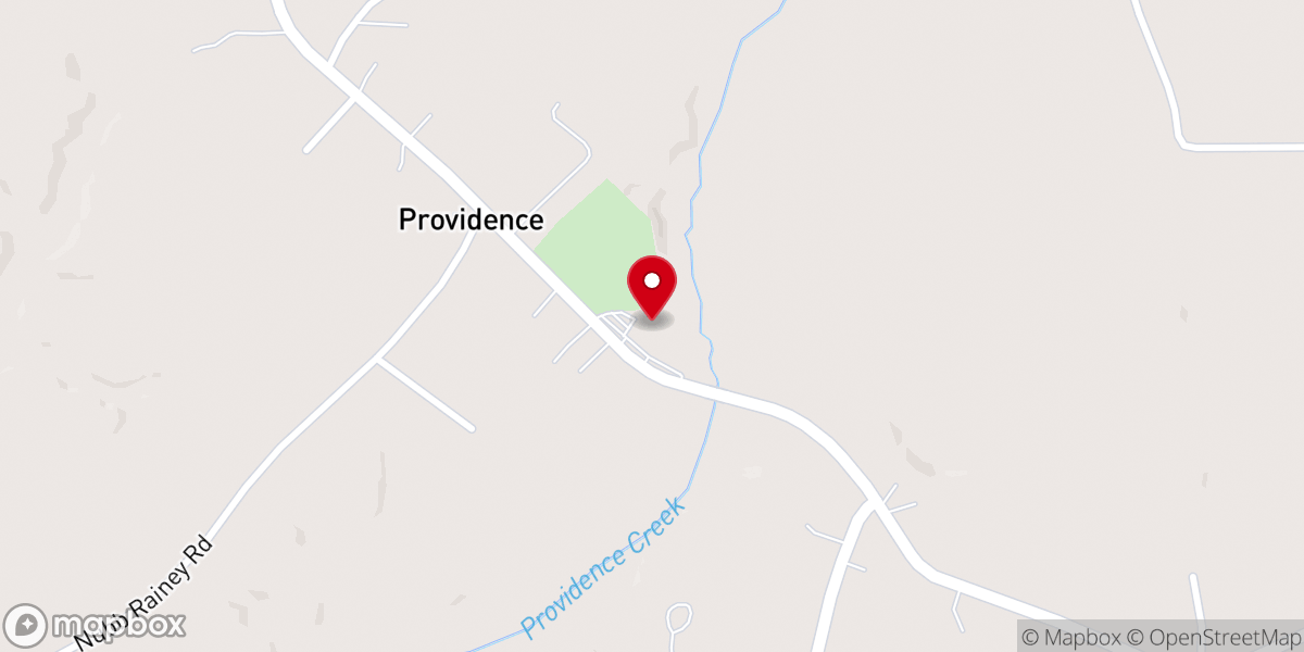 Map showing location of Providence Baptist Church