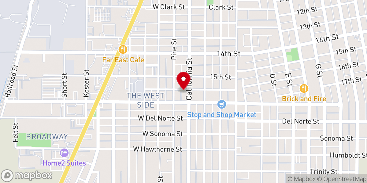 Map showing location of Full Gospel Faith Tabernacle Church