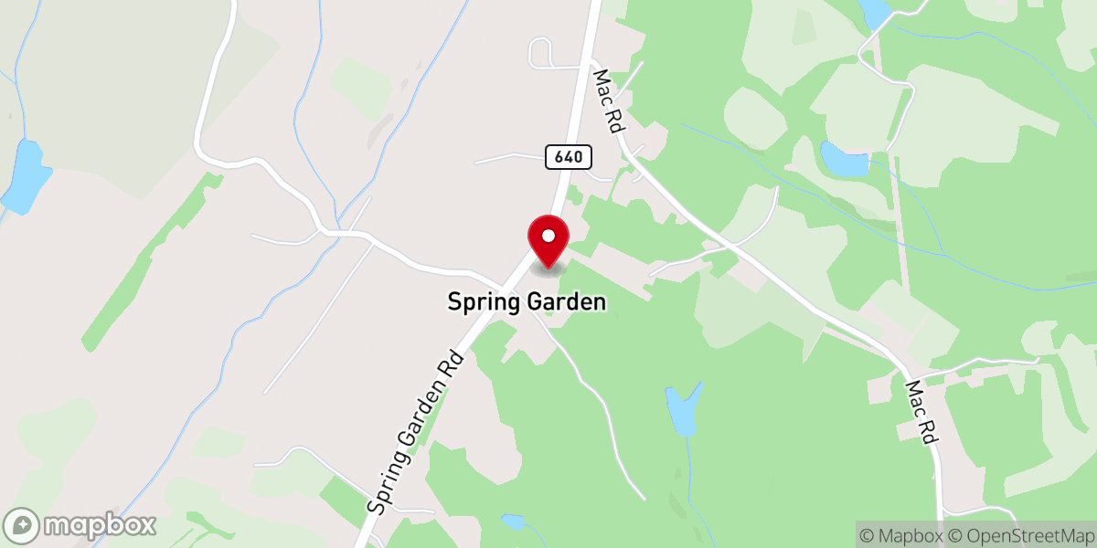 Map showing location of Spring Garden Community Church