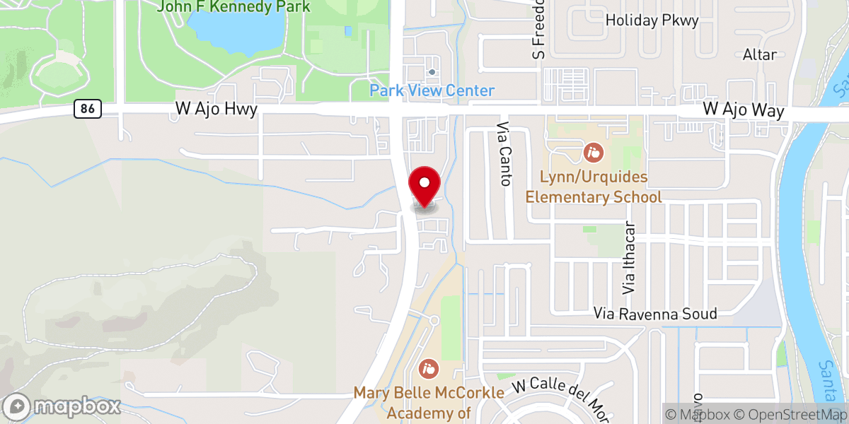 Map showing location of Victory Outreach Tucson City Church