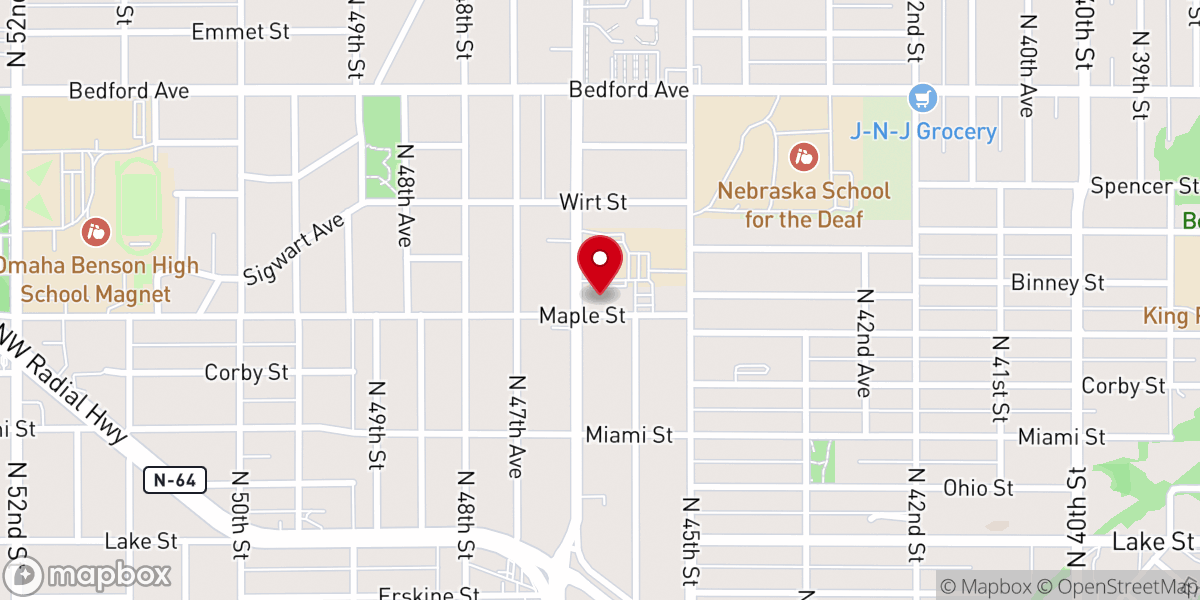 Map showing location of Holy Name Church