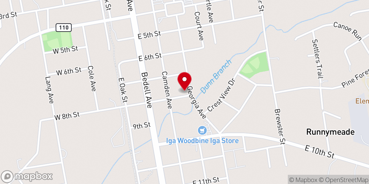 Map showing location of Hamilton Chapel United Methodist