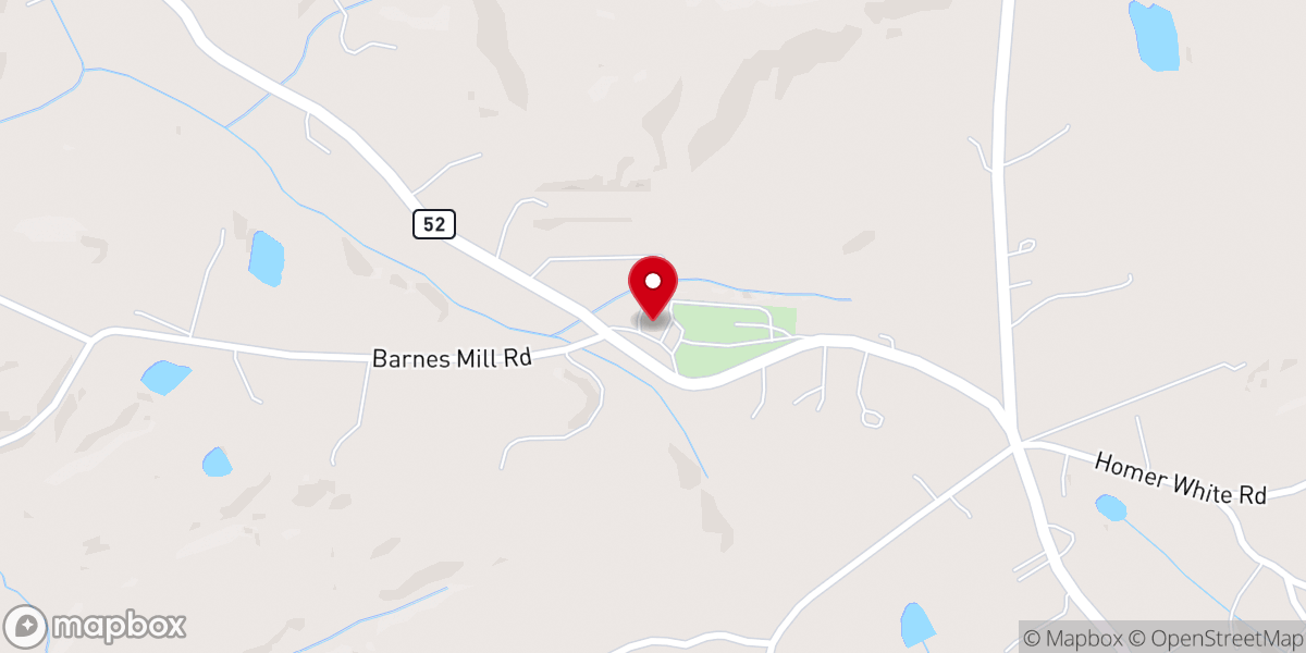 Map showing location of Wahoo Baptist Church