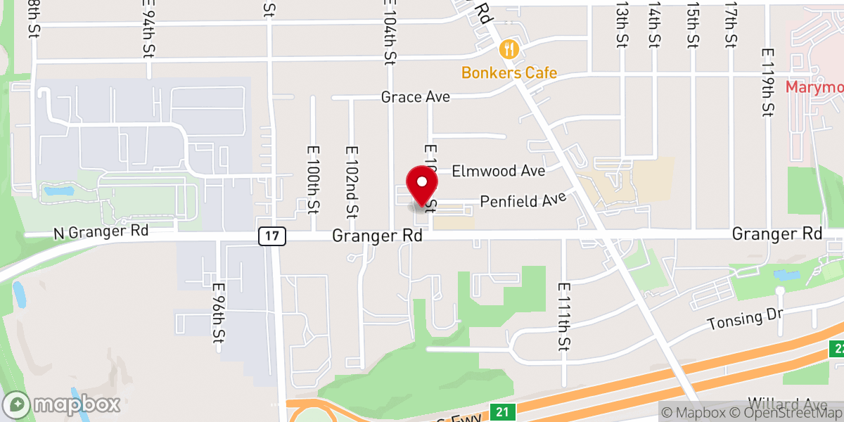 Map showing location of St Therese Church