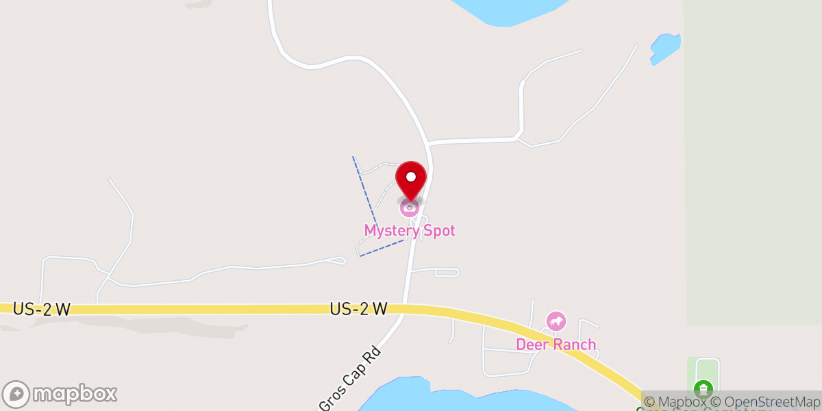 Map showing location of Mystery Spot