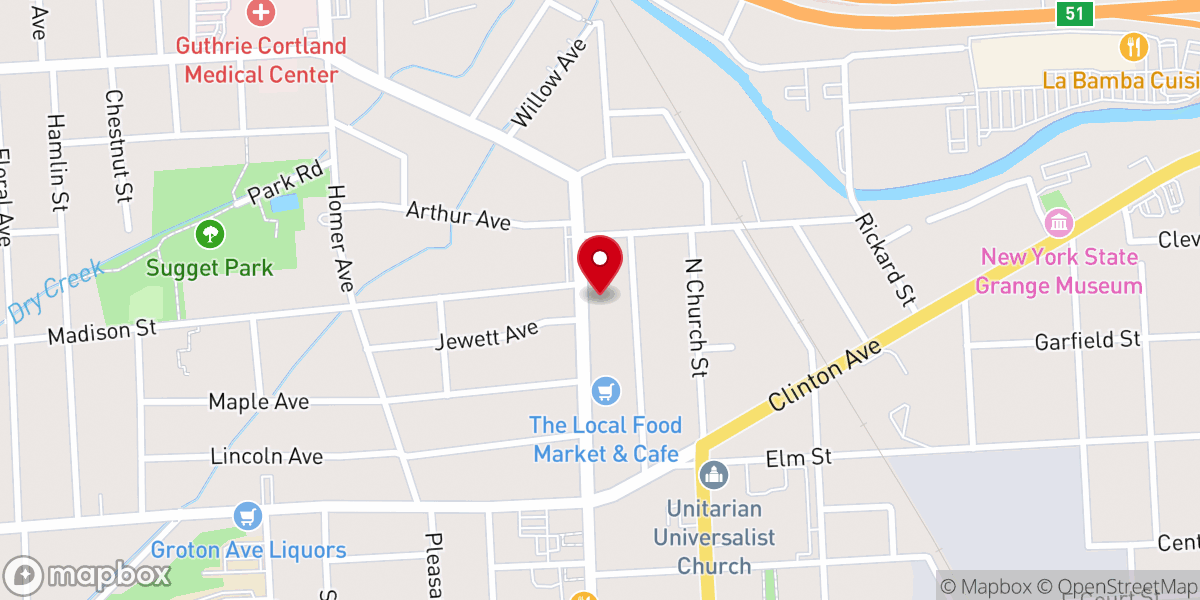 Map showing location of Cortland Resource Center