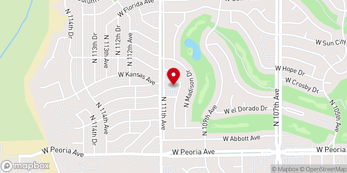 Map showing location of Shepherd of the Desert Evangelical Lutheran Church