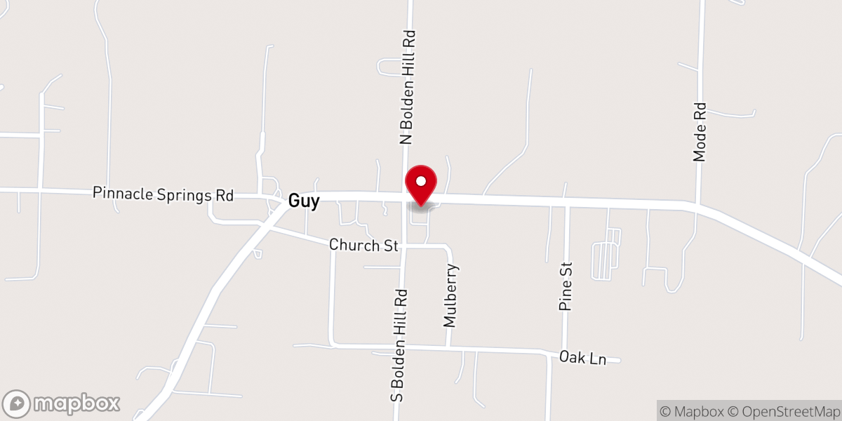 Map showing location of First Pentecostal Church Of Guy