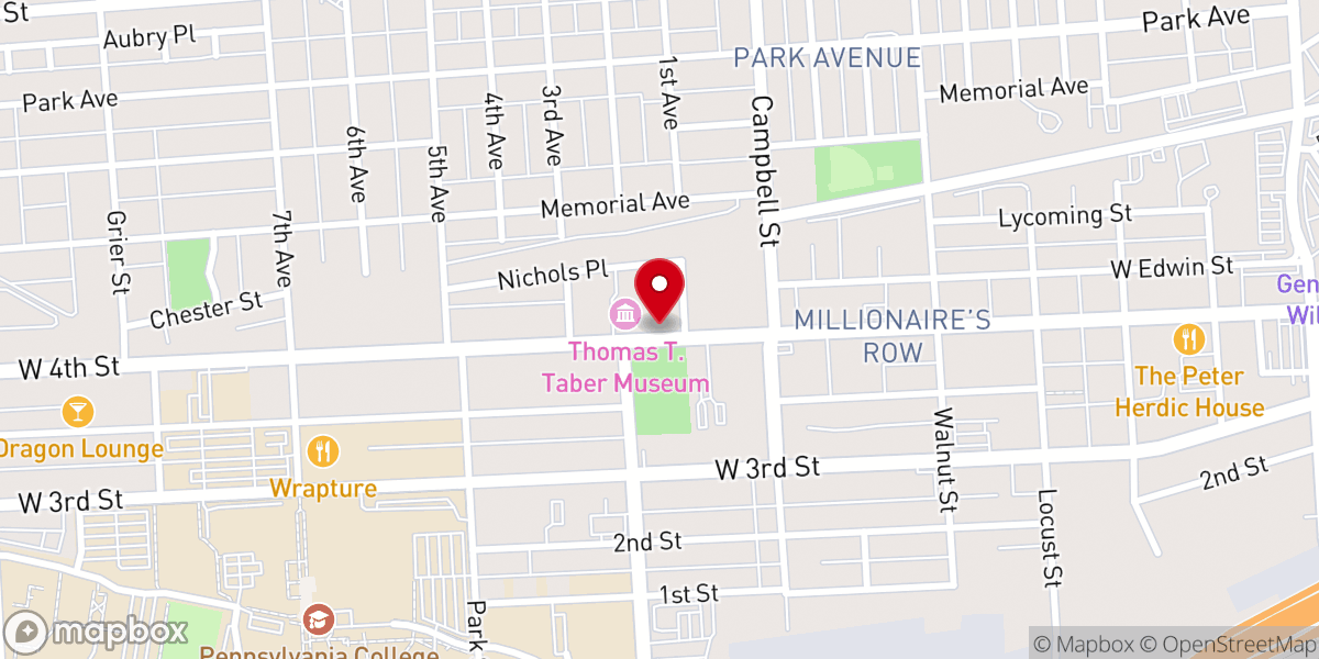 Map showing location of Trinity Episcopal Pro-Cathedral