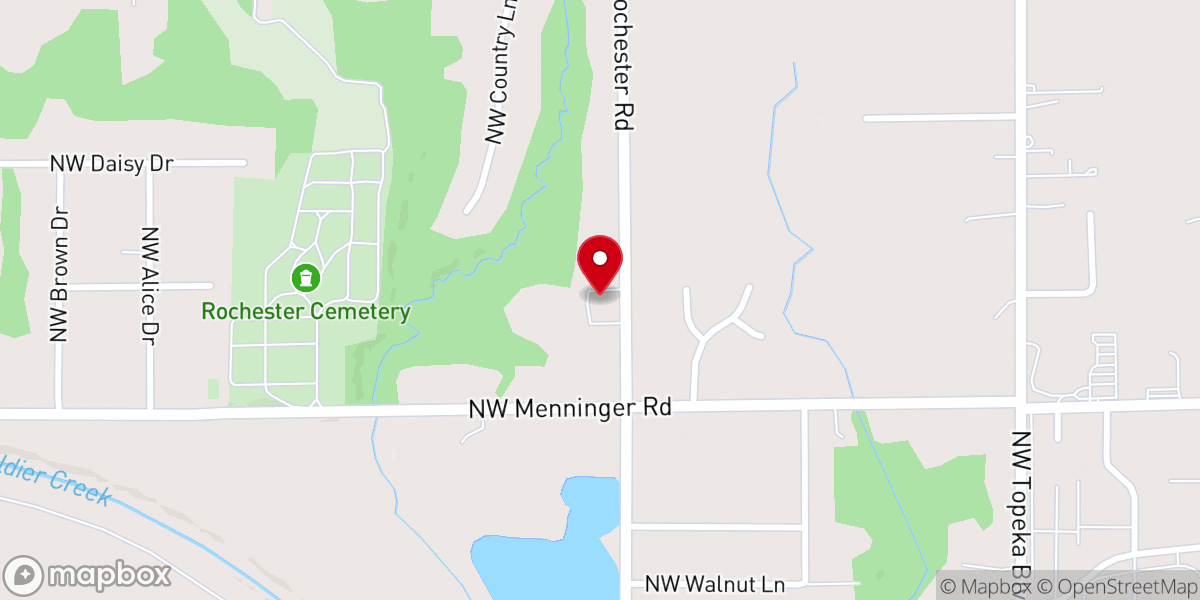 Map showing location of Topeka Church of the Brethren