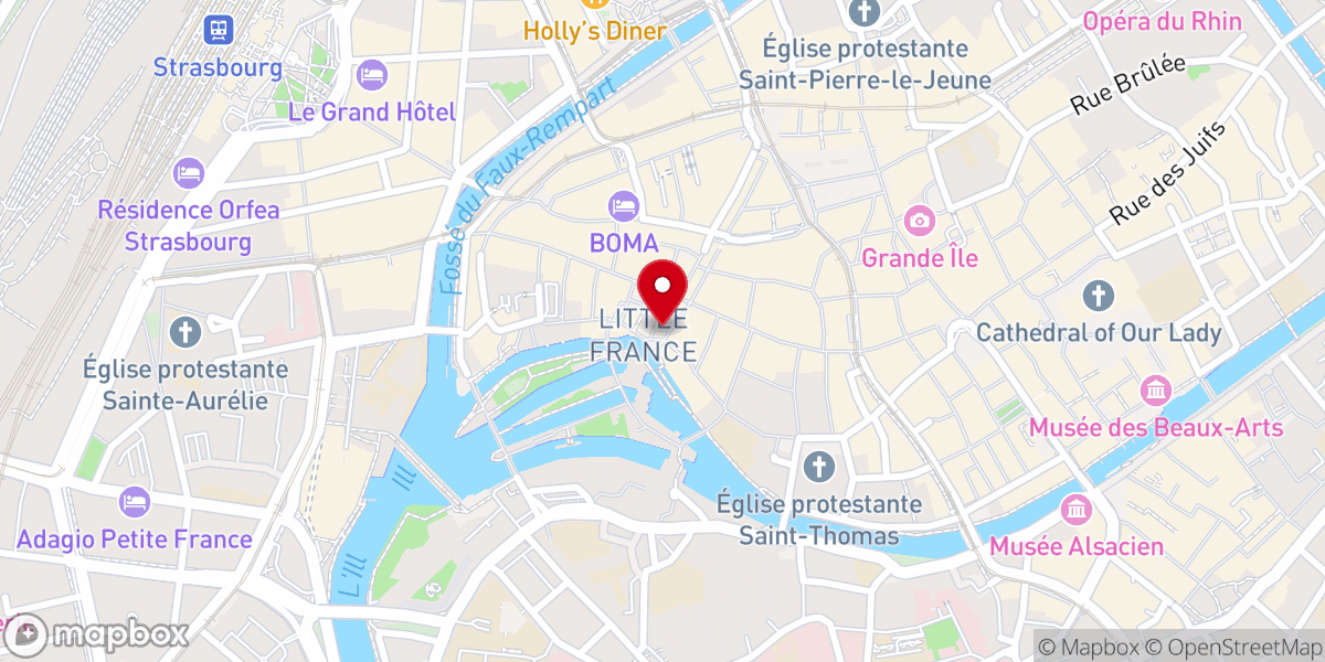 Map showing location of Église Porte Ouverte Strasbourg