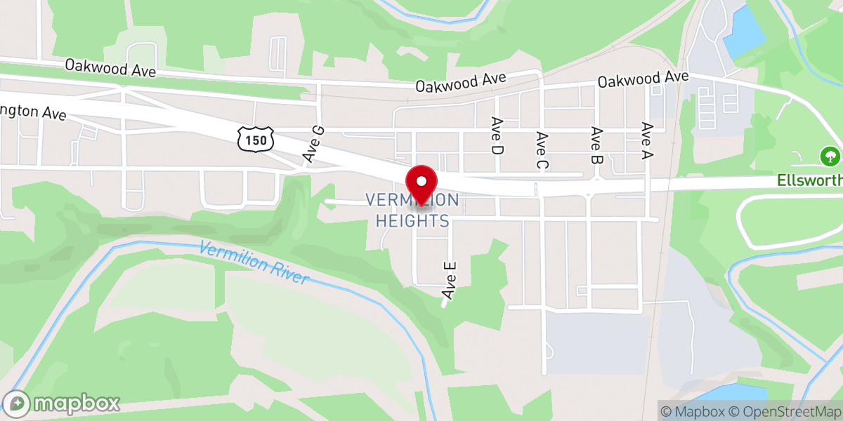 Map showing location of Vermilion Heights United Methodist Church