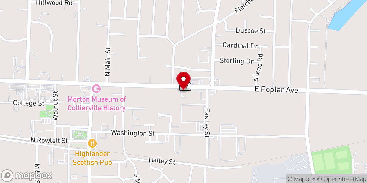 Map showing location of Collierville Primitive Baptist Church