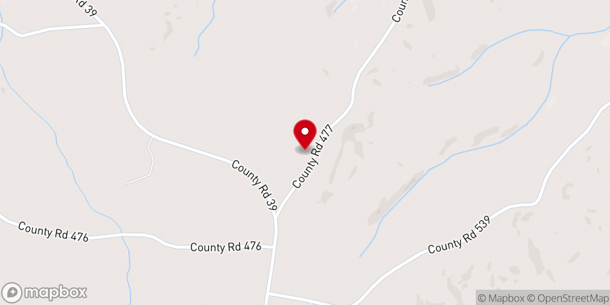 Map showing location of Flat Rock Church